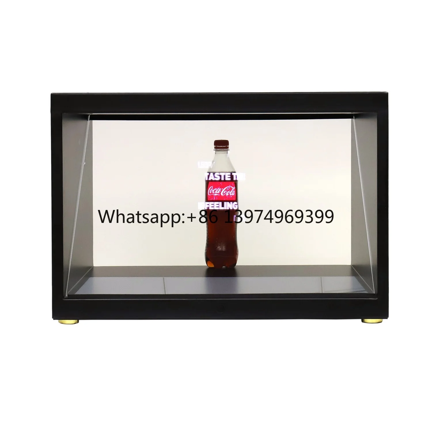 22 Inch 16:9 3D Holographic Display Cube Tempered Hologram Glass 180-Degree View Angle CE Certified Portable for Advertising