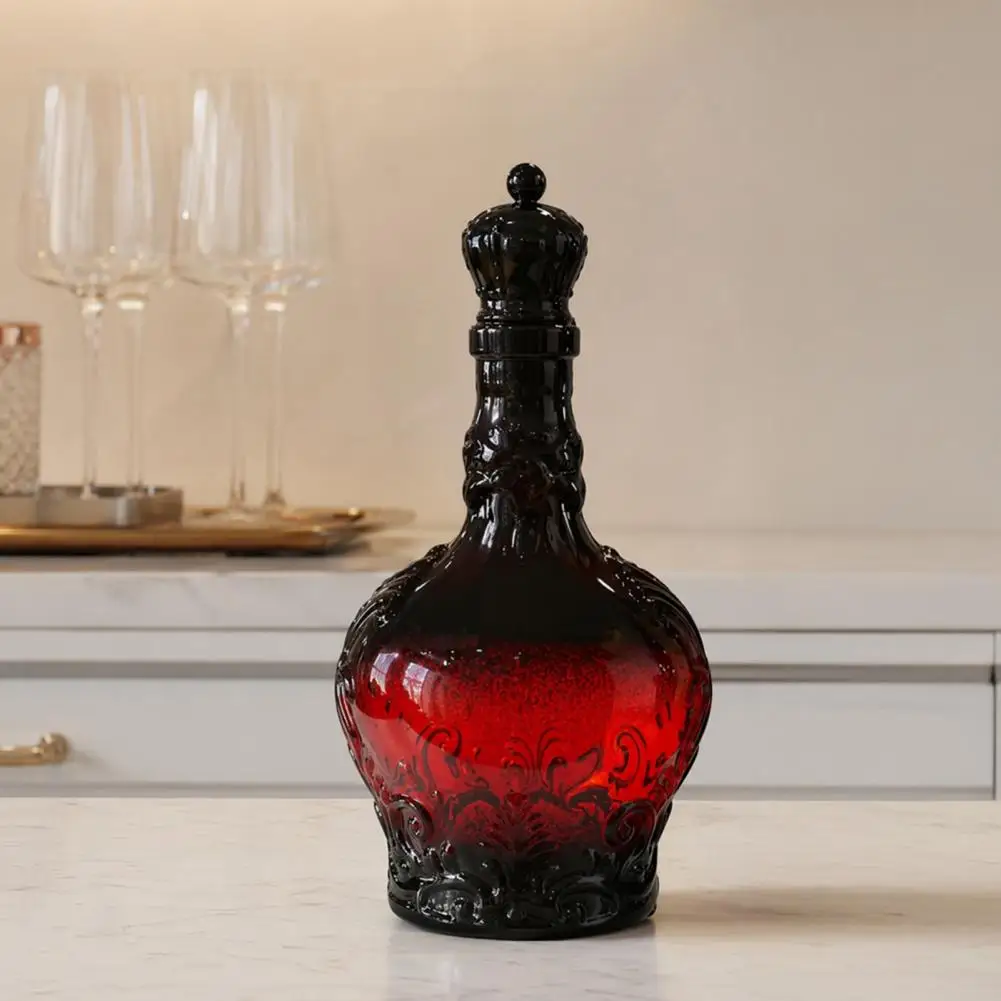 Crown-shaped Wine Stopper Castle Whiskey Decanter Glass Bottle Novelty Liquor Container for Home Bar Tasting for Collector