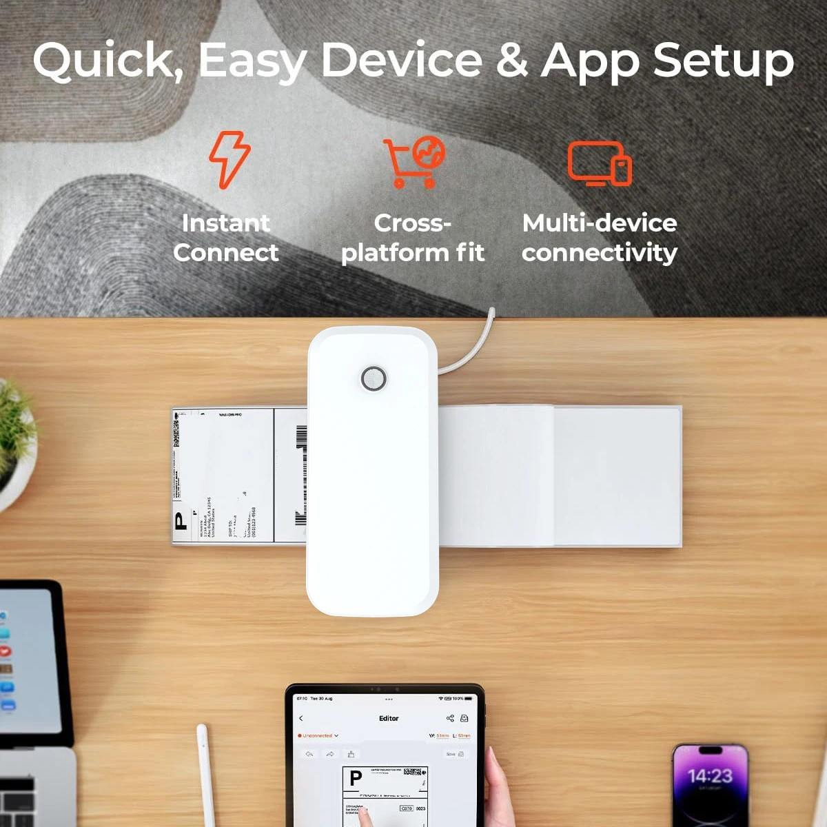 طابعة ملصقات حرارية Marklife X4 بلوتوث مقاس 4 × 6 بوصة جاهزة للتجارة الإلكترونية متوافقة - طباعة ملصقات سريعة لاحتياجات الأعمال