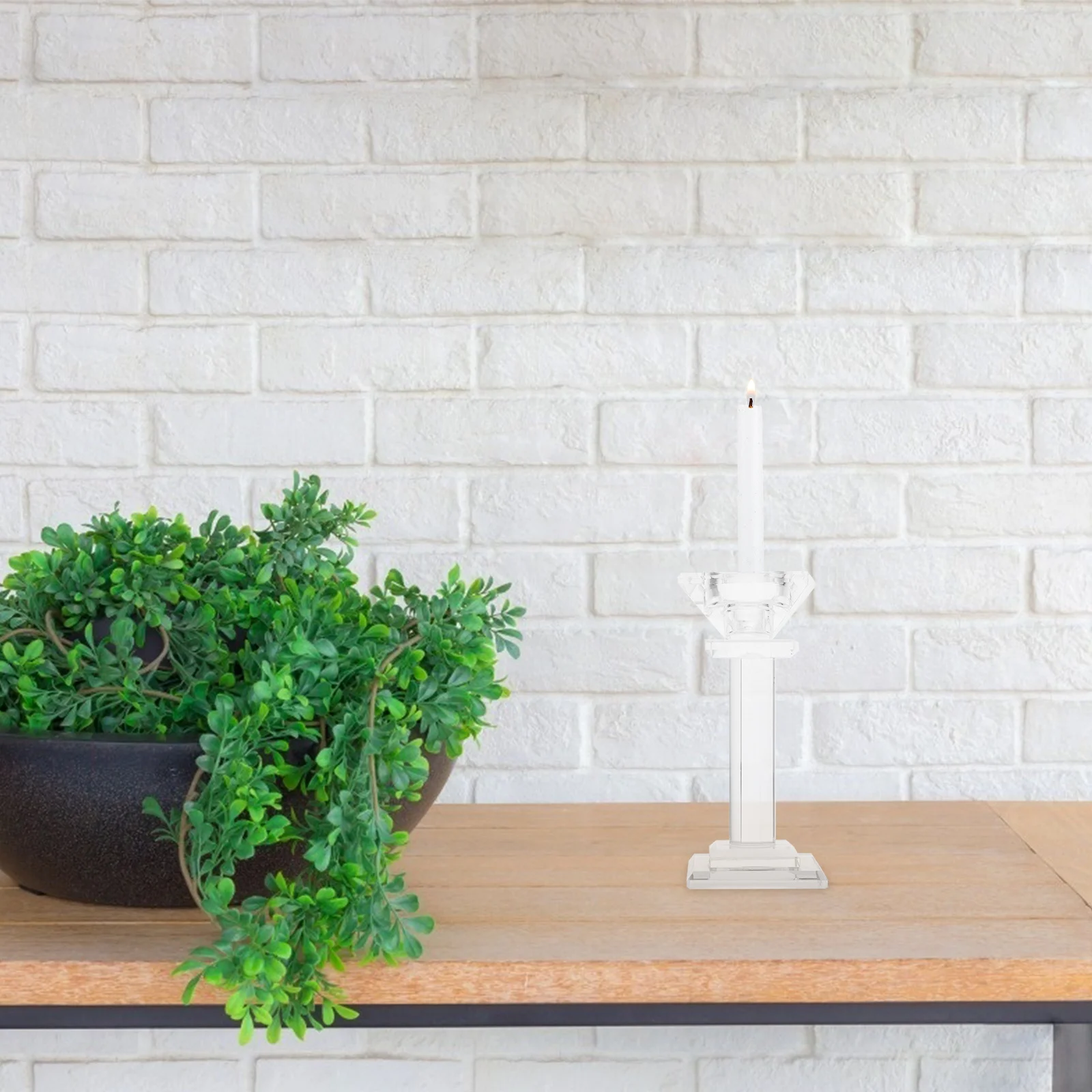 1Pcs Crystal Candleholder European Style Single Head Design Wedding Party Candlestick Decorative Tabletop Home Decor