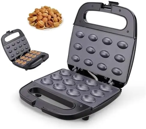 

Электрическая форма для выпечки орехового печенья - 12-секционная форма для мини-кексов, вафель и сэндвичей | Компактная форма для выпечки и тостов