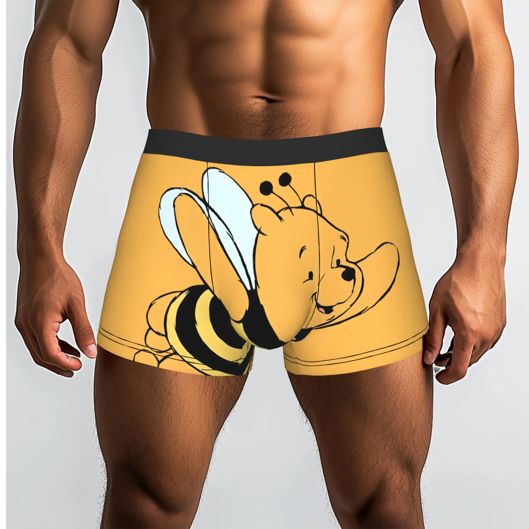 Custom Male Novelty W-Winnie Anime The Pooh Underwear  Boxer Briefs Breathable Shorts Panties Underpants