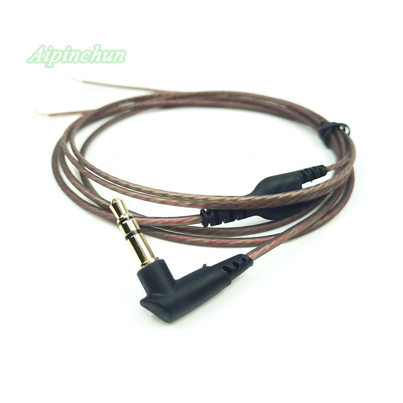 Aipinchun 3,5mm 3-polige Buchse DIY Kopfhörer Audio kabel Kopfhörer Reparatur Ersatz 124cm Draht gebogen Stecker aa0207