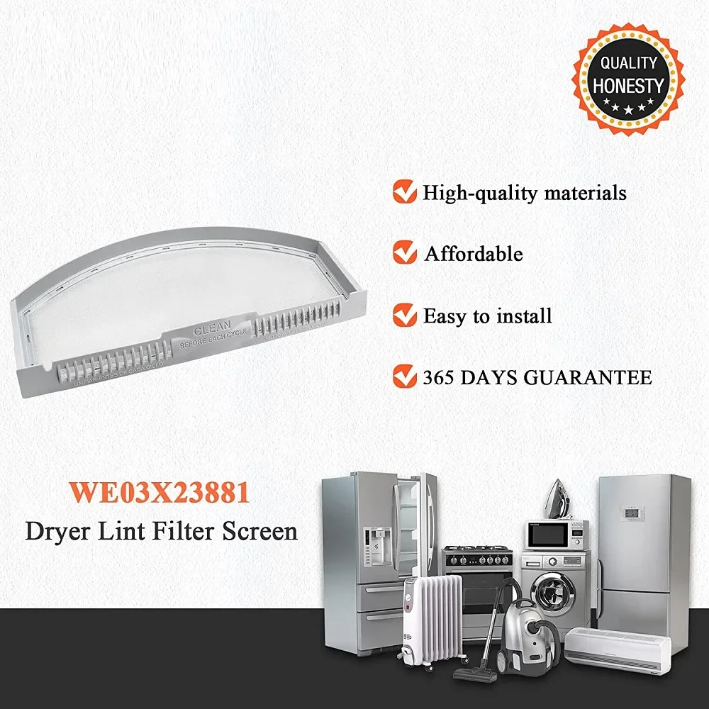 WE03X23881 Dryer Lint Filter Screen Compatible with GE Hotpoint Dryers AP6031713 PS11763056 PD00036025 WE03X23881 4476390