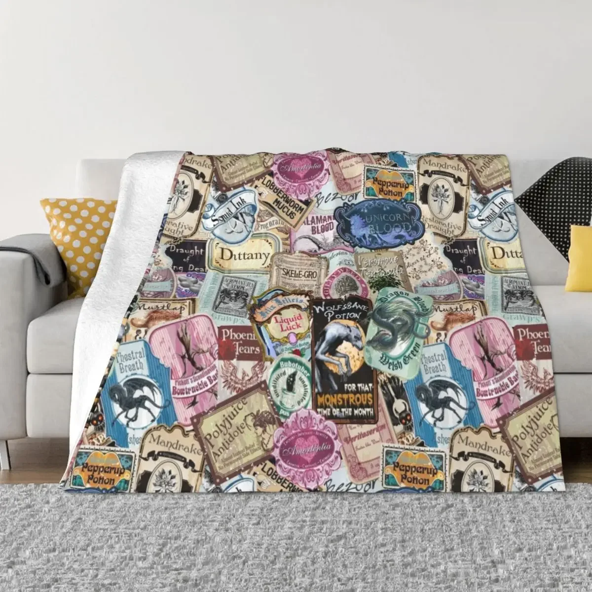 

Magical Apothecary Throw Blanket cosplay anime Summer Dorm Room Essentials Blankets