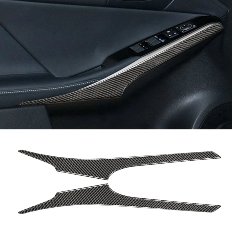 For Lexus IS250 IS200T IS300 IS350 2013-2019 Carbon Fiber Car Door Armrest Panel Cover Decal Trim Replacement Parts Accessories