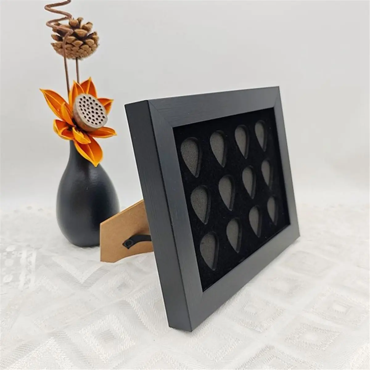 Guitar Pick Display Frame Guitar Pick Holder Display Case, Wall Mount or Tabletop Guitar Pick Case