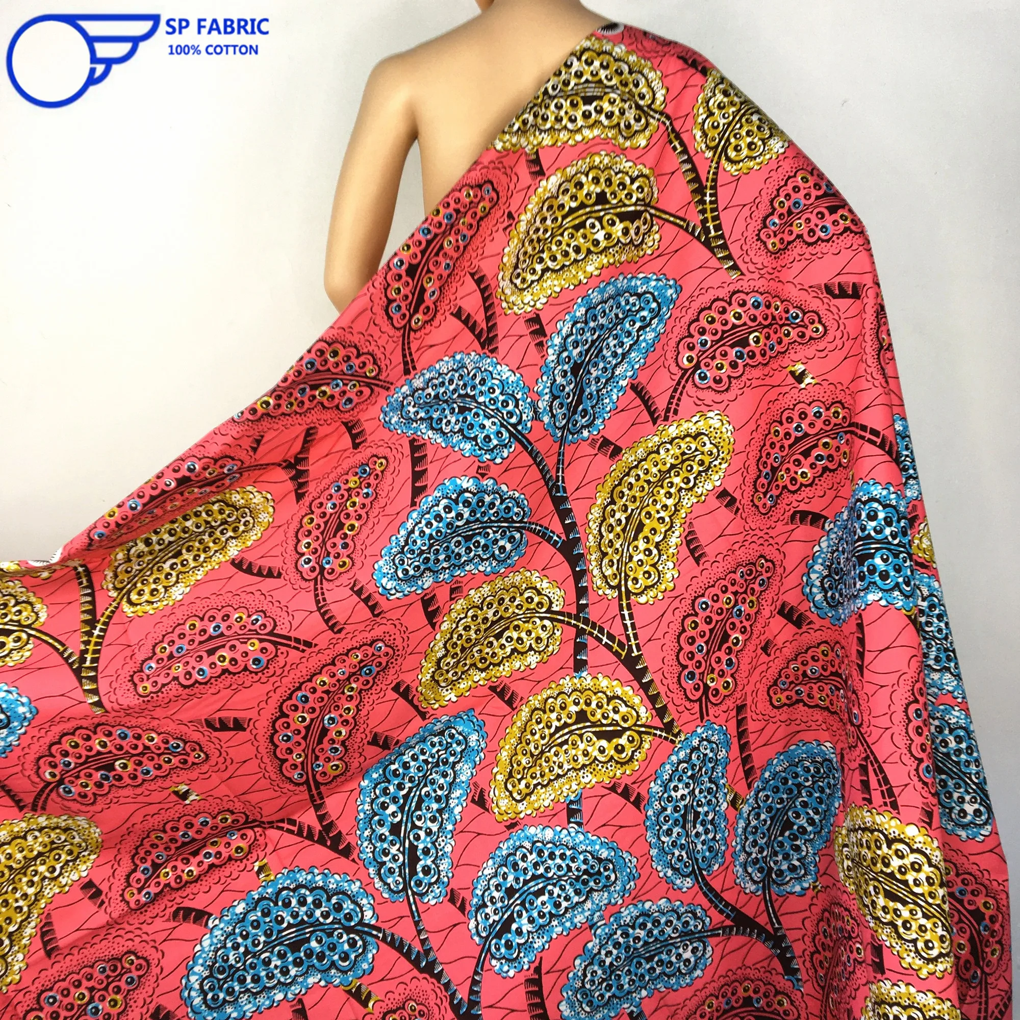 100% Original Super Ankara Wax Print Cotton Fabric From Holland 6 Yards Real Soft Dutch African Batik Cloth For Sewing LN-4