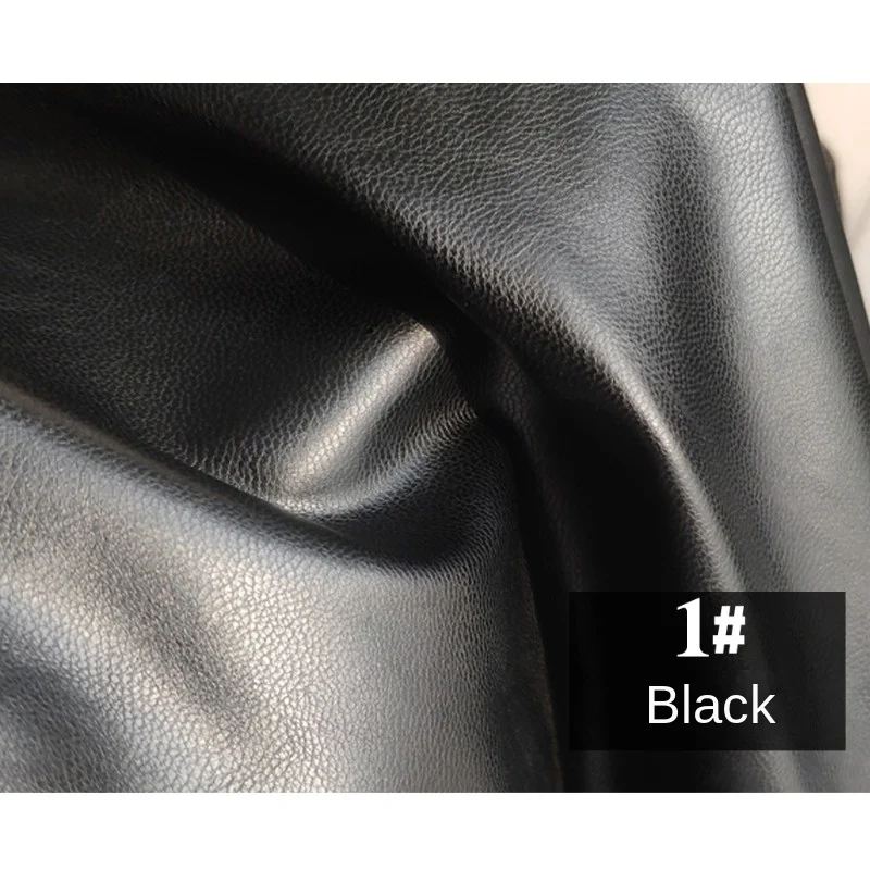 High Elasticity Soft Knit PU Leather Fabric Like Composite Creative Matte Lamb Grainr Clothing Pants Cloth Per Meter