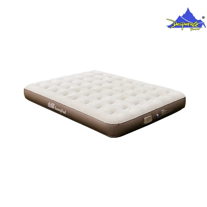 SunnyFeel Outdoor Camping Flocking Automatic Inflatable Mat Suitable for Double Camping Floor Mat Nap Inflatable Bed