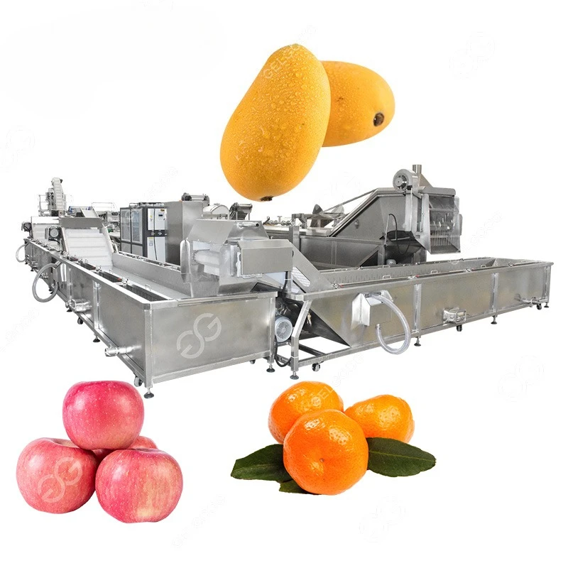 Orange mango pineapple fruit cleaning wax sorting line waxing apple grading washing dryer