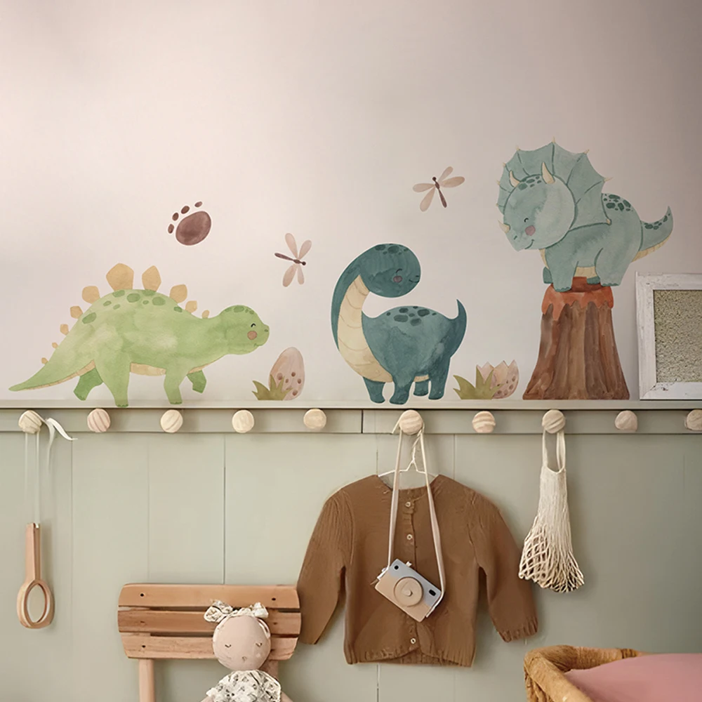 Dinosaur Wall Decals, Dino Alphabet Wall Stickers, Wall Decor for Boy Girl Kids Nursery Baby Bedroom Living Room Classroom