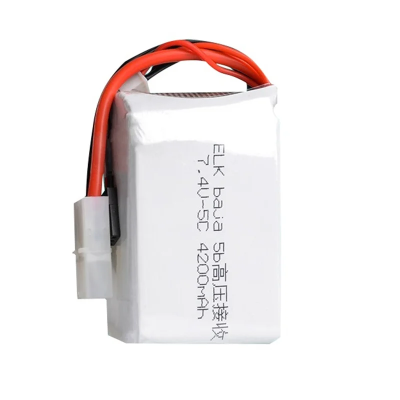 ل ELK-Racing Baja 5B 5T 5SC Remont سيارة شاحنة 7.4 فولت 4200 مللي أمبير بطارية ليبو مع موصلات توصيل Tamiya