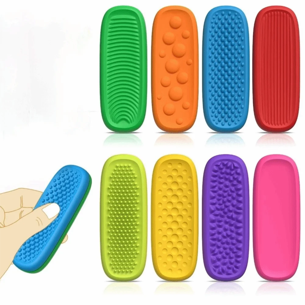 

Силиконовые сенсорные полоски для облегчения тревоги, текстурированные с присоской, эластичные сенсорные полоски для офиса