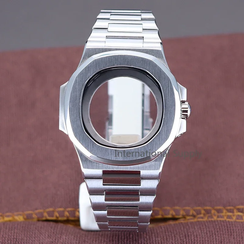 

39.5mm Watch Cases Watchband Parts Sapphire Crystal Glass For Modified Nautilus Seiko nh34 nh35 nh36,38 Movement Dial Waterproof