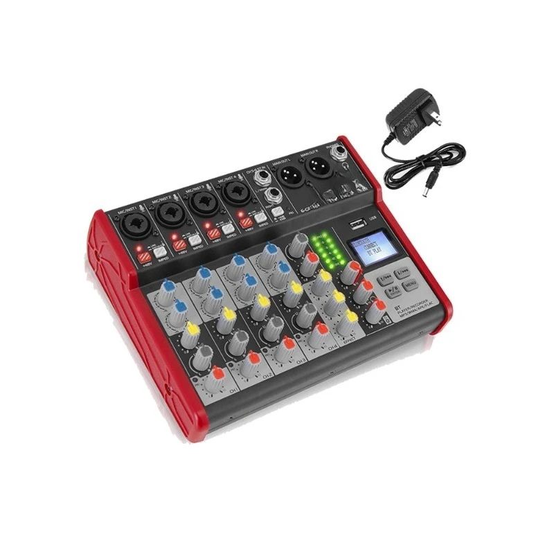 

Bluetooth sound card mixer, home stage USB small mixer portable with sound card