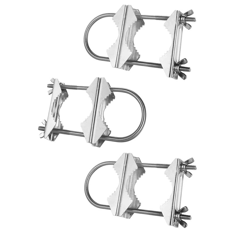 ●Double Antenna Mast Clamp V Jaw Block with U Bolts Heavy Duty Anti-Rust Mast to Mast Mount Bracket Kit for TV,CB(3 Set)