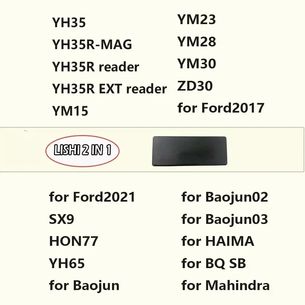 Lishi Tool 2 in 1 YH35 YH35R-MAG YM15 YM23 YM28 YM30 ZD30 SX9 HON77 YH65  for Ford2017 Ford2021 for Baojun Haima BQ SB Mahindra