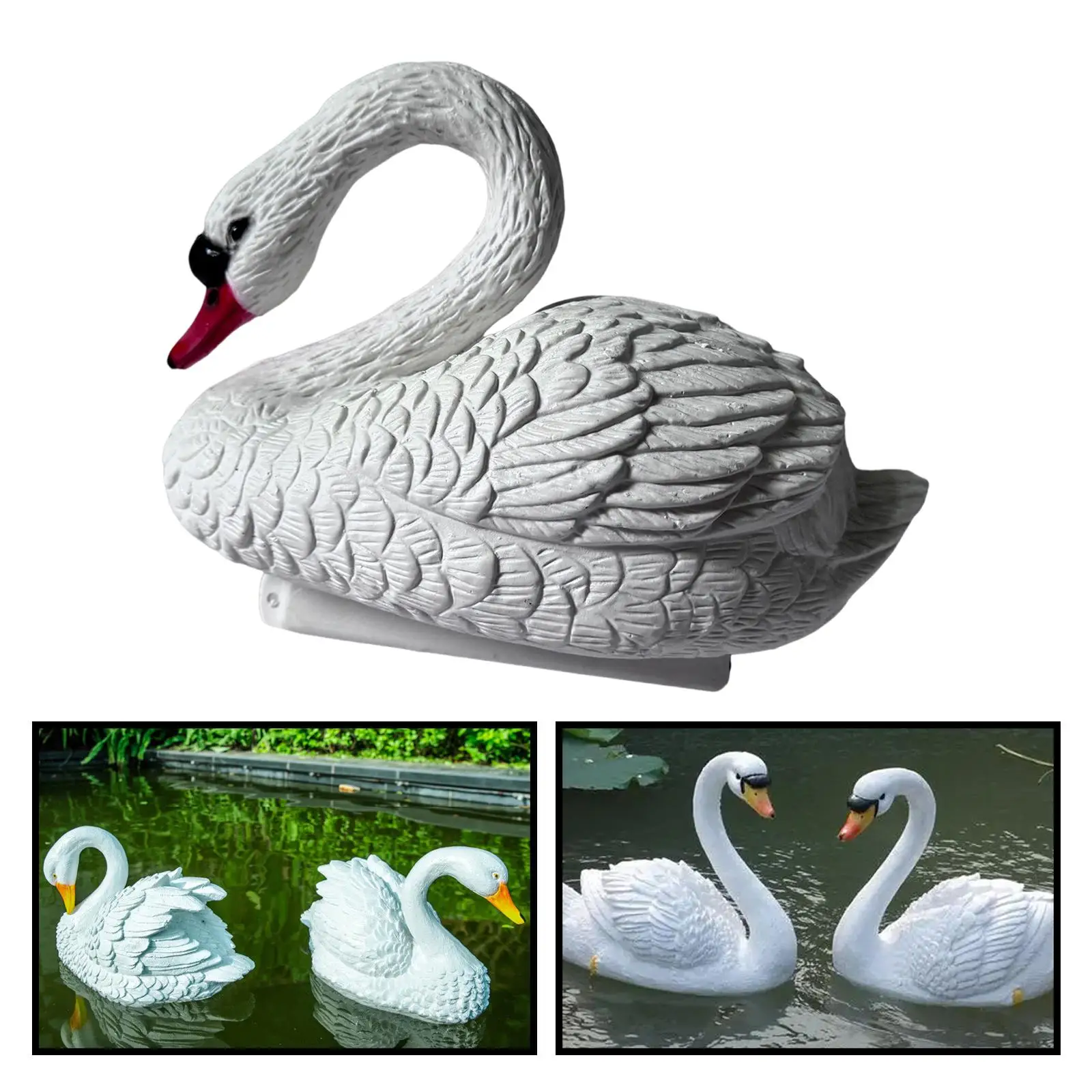 Garden Pond Float Swan Decoration Swan Figurka Float Zabawny, na zewnątrz, ozdoba, statua łabędzia ogrodowego Realistyczny do patio Basen