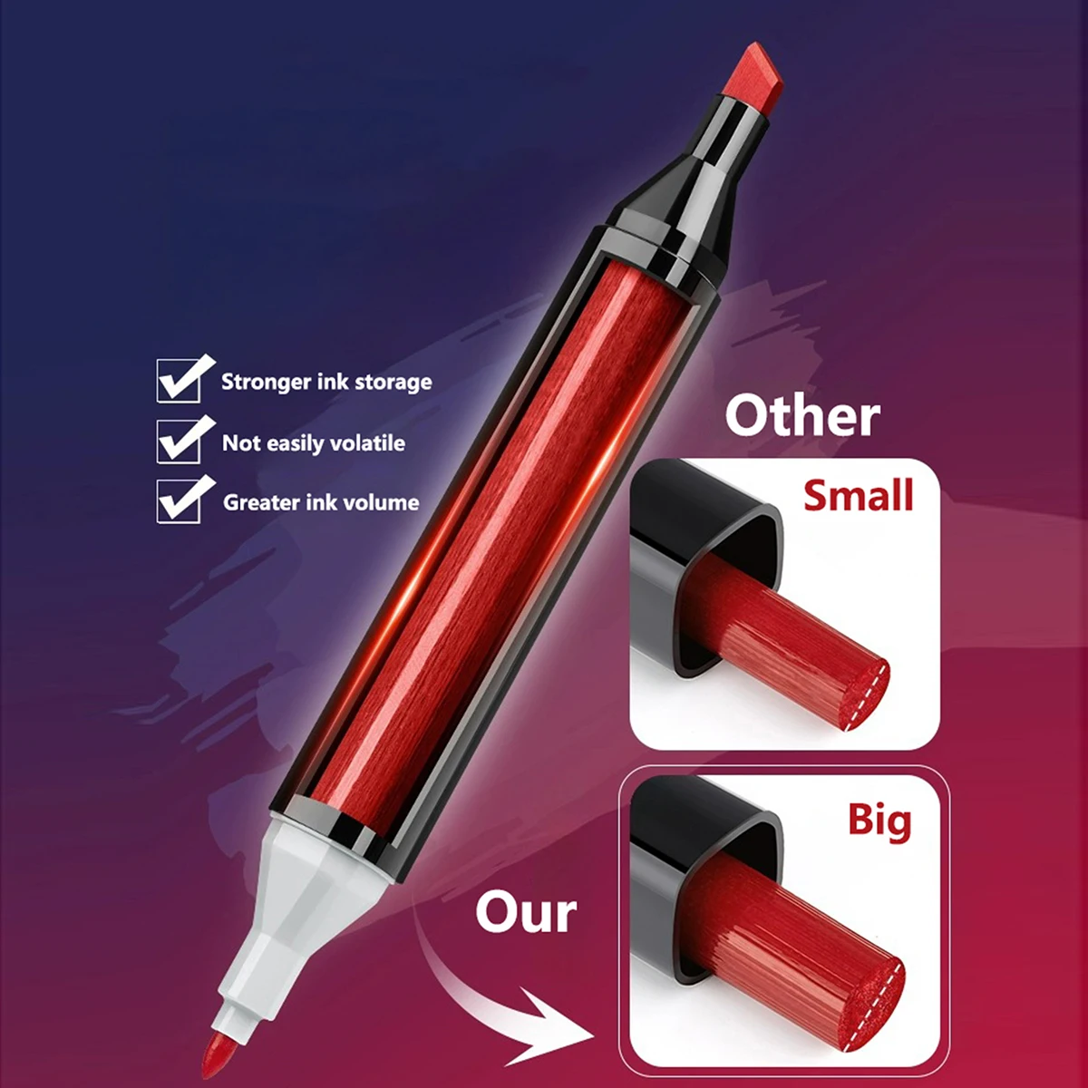 24/60 قطعة مجموعة أقلام تحديد برأسين لرسم رسم الزيتية تلميح القائمة على علامات الكتابة على الجدران مانغا مدرسة لوازم فنية أقلام تلوين #3