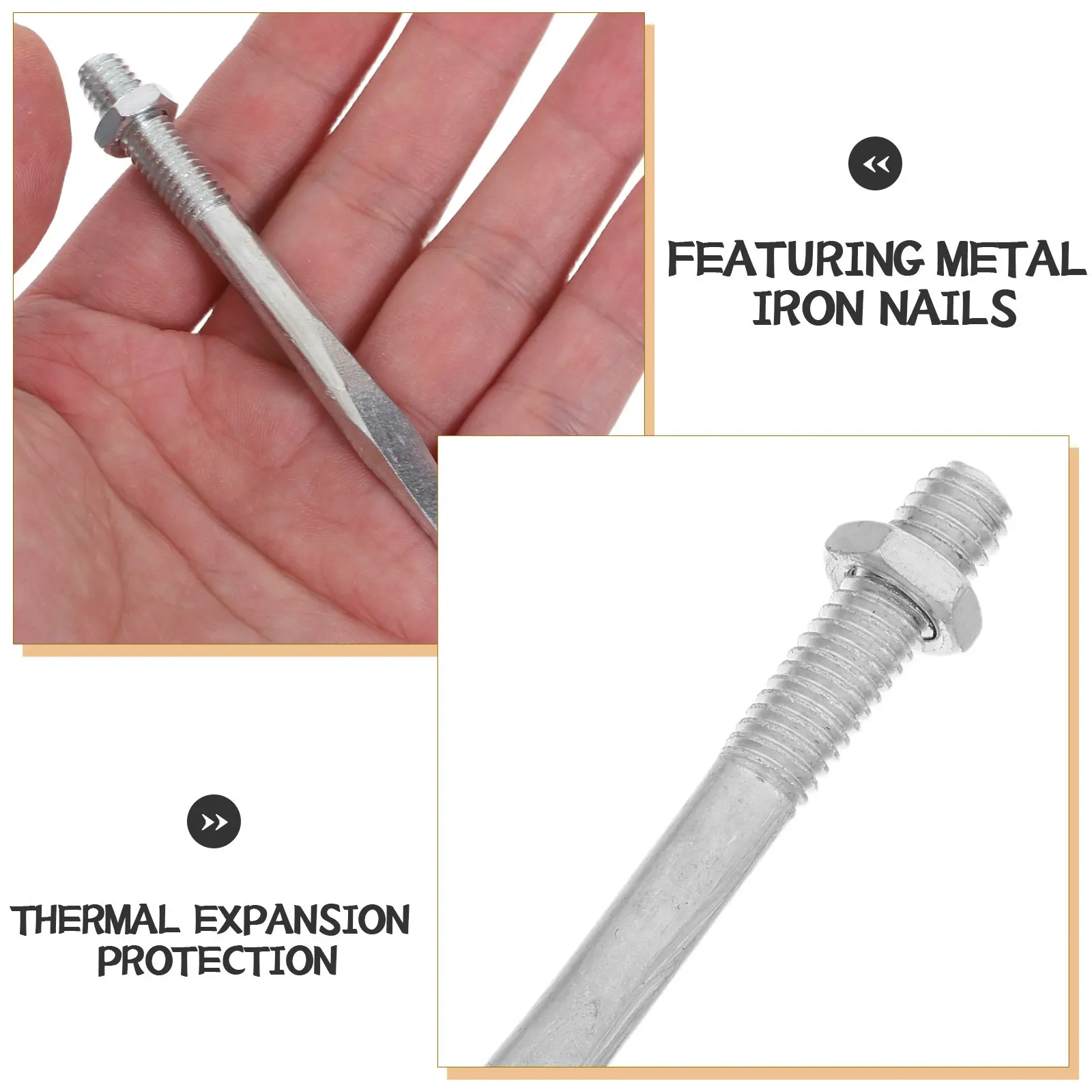 20Pcs Pipe Mount Nails Heavy Duty Iron Wall Clamp Nails Secure Pipe Installation Metal Fasteners for Construction Repair and