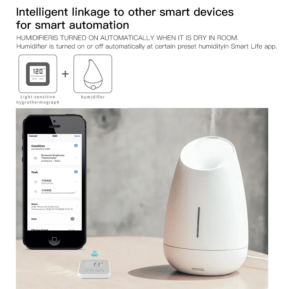 MOES Inteligente ZigBee/Bluetooth Malha Temperatura Umidade Sensor Luz Brilho Detecção Termômetro Tuya Smart Alexa Controle