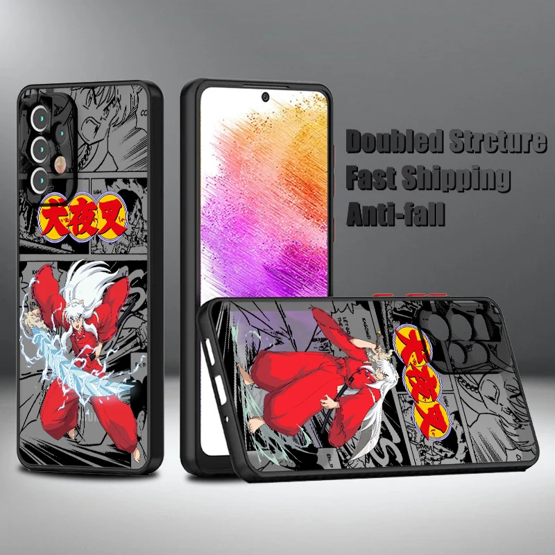 Inuyasha Anime For Samsung A73 A72 A54 A53 A52S A34 A33 A32 A24 A23 A22 A15 A05 Frosted Translucent Phone Case