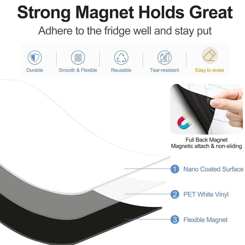 Placa seca magnética branca do Erase, tecnologia resistente a manchas, 12x8 polegadas, 4 PCes