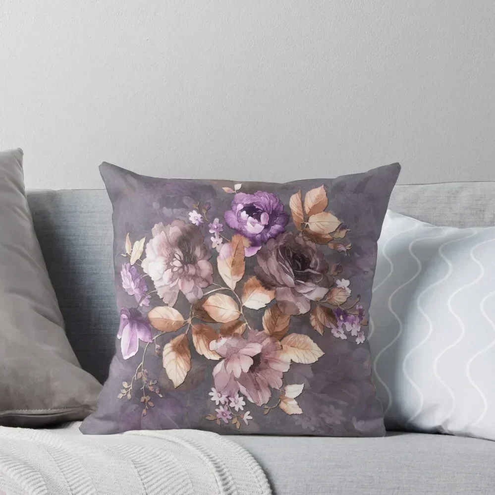

Vintage Mauve Wall Flowers Throw Pillow Cushions For Decorative Sofa Pillowcase Cushion luxury covers pillow