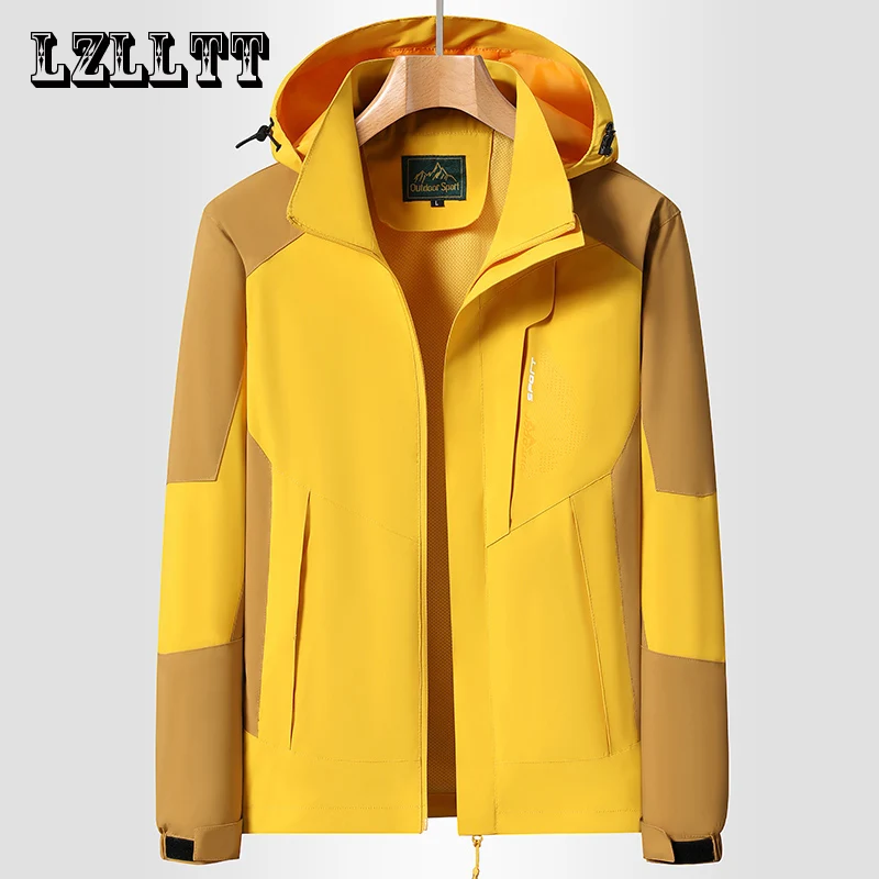 Spring Men Outdoor Jackets Men New Casual Waterproof Hooded Jacket Coats Mens Autumn Fashion Brand Windbreaker Jackets Male