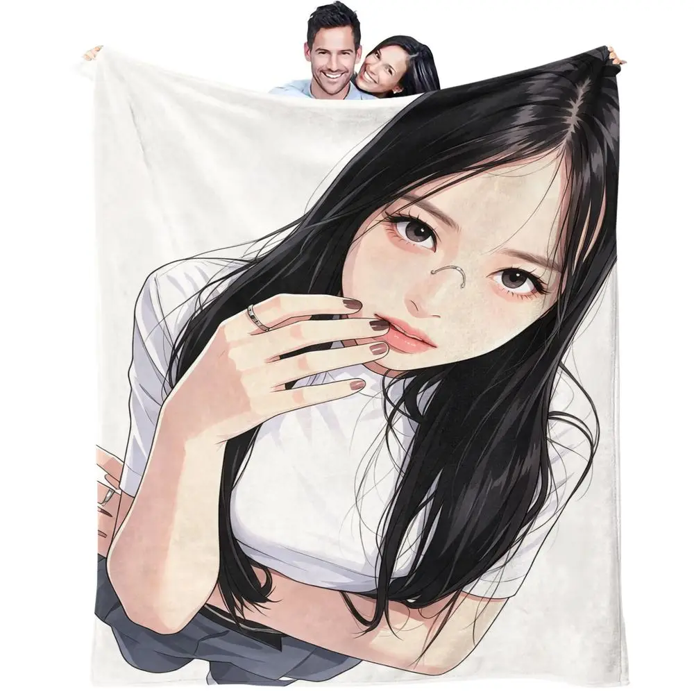Angel Wing Fashion Cartoon Print Blanket Flannel Throw Warm Gift Blanket Trendy Youth Room Decor