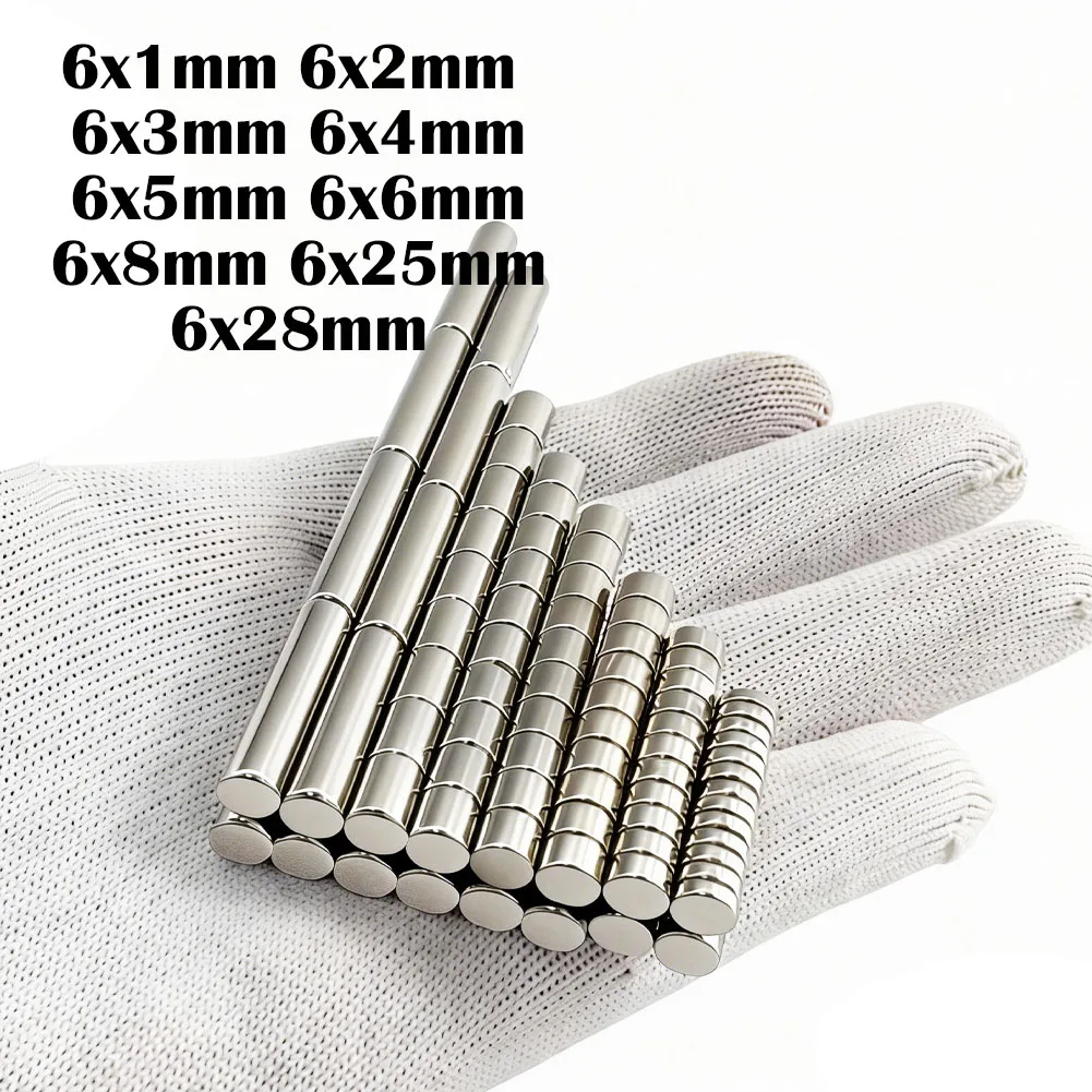 Super Powerful Magnet Neodymium Magnets 6x1/2/3/4/5/6/8/25/28mm Round Disc Strong NdFeB Permanent Magnetic Magnet Refrigerator