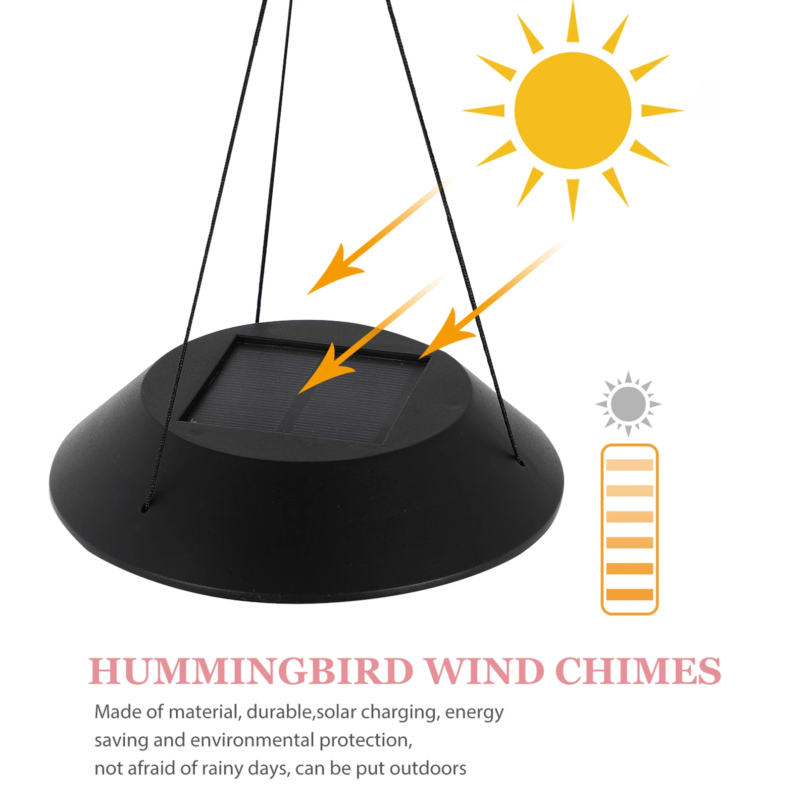 

Skull Wind Chime Solar Powered LED Light Halloween Decor Durable Acrylic Bright Colorful Use