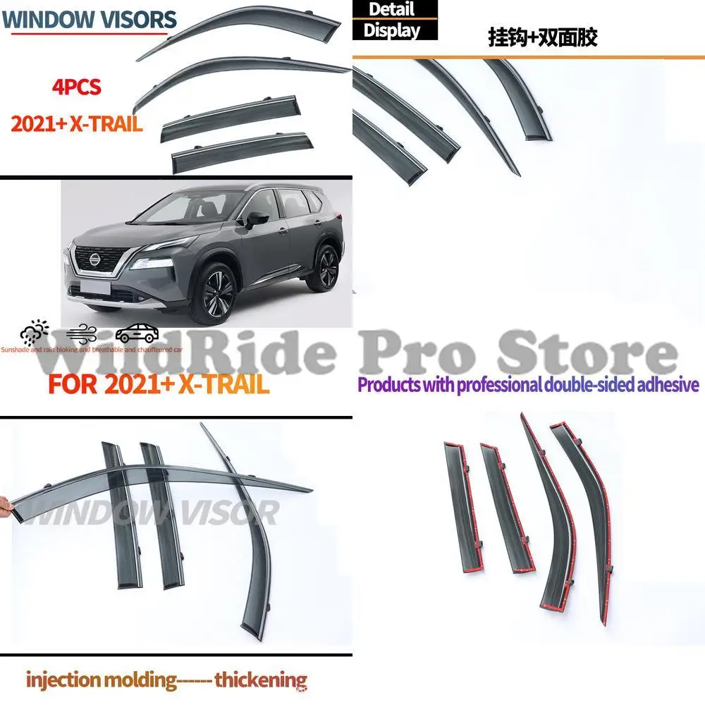

1 set For Nissan X-Trail T33 2022 + Rogue Window Visors Rain Shield Car Side Window Deflectors