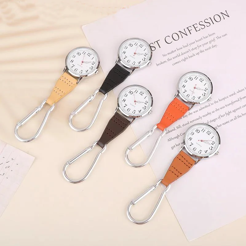 Women Mens Hanging Watch Nurses Doctors Students Climbing Carabiner Clip Fobs Quartz Watch Pendant Pocket Watches Unisex Clocks