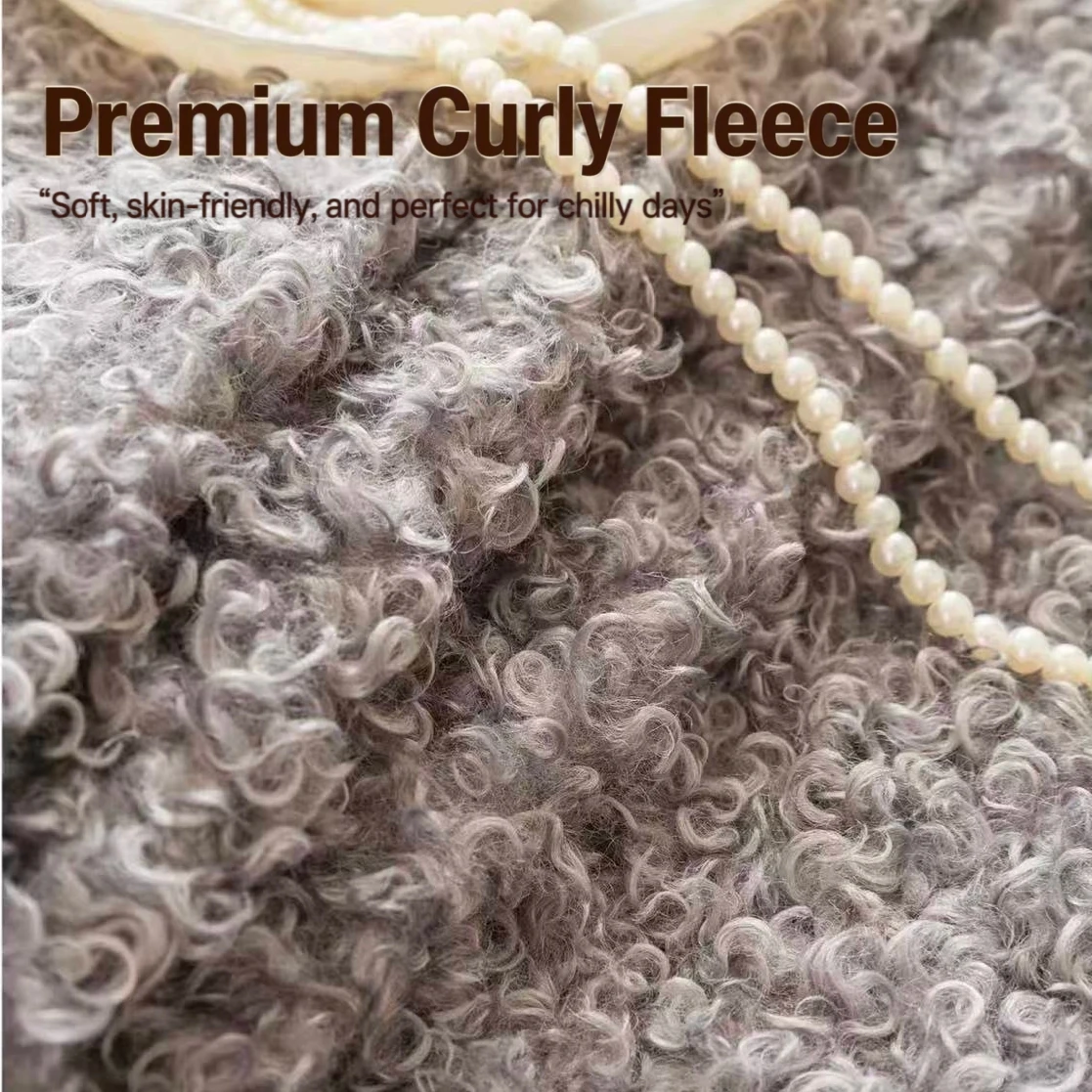 Fluffy Curly Fleece Thicken Warm Winter Sofa Cover, Non-Slip Pet Friendly Couch Seat Cover Furniture Protector Decoration