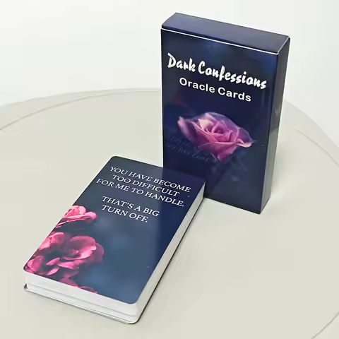10.3*6cm Dark Confessions Oracle Cards Twin Flame Oracle Cards Love Keywords, Messages Deck, Dark Shadow 50 Pcs Cards