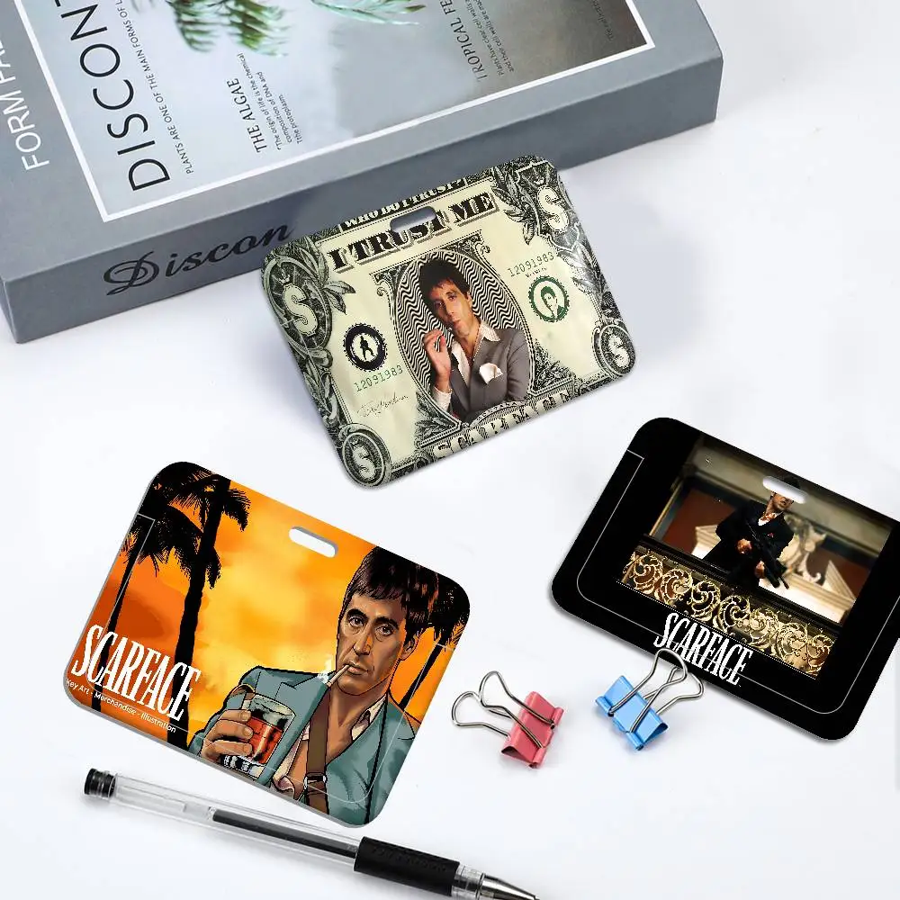 

Movie Scarface 1Set Working Permit Case Exhibition ID Card Sleeve Holder With Lanyard Work Card Cover Neck Strap