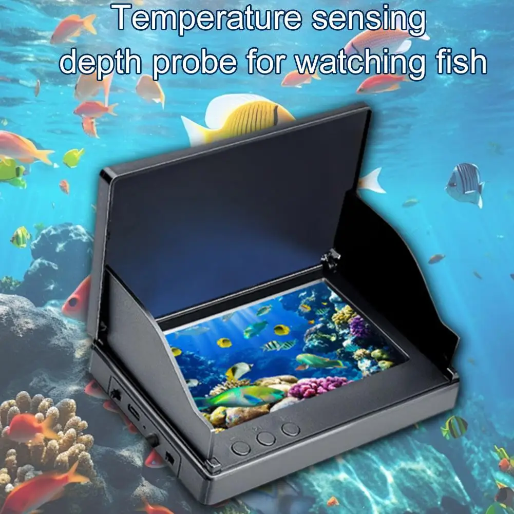 Temperature Sensing Depth Probe For Watching Fish 220° Wide-angle IP68 Waterproof Underwater Fishing Camera