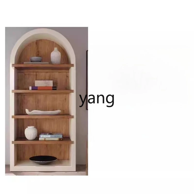 LTT French retro solid wood bookcase living room wall locker bedroom storage cabinet