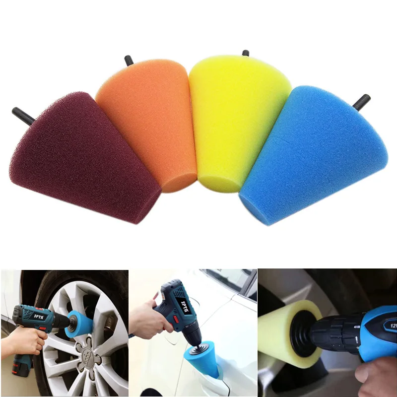 

Car Wheel Tire Washing Polishing Sponges Auto Tyre Door Frame Handle Burnishing Sponge Cone Car Cleaning Tool Auto Accessories