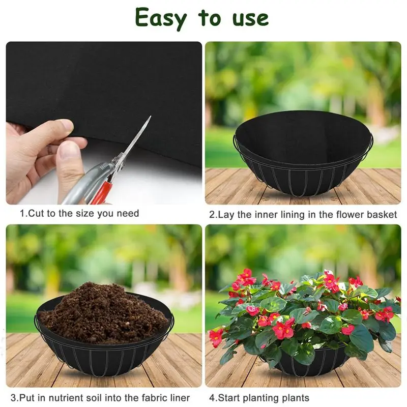 PZHI 12x120Inch Fabric Planter Liner Roll, Non Woven Plant for Felt Liner, Alternative to Coconut Liner for Hanging Baskets