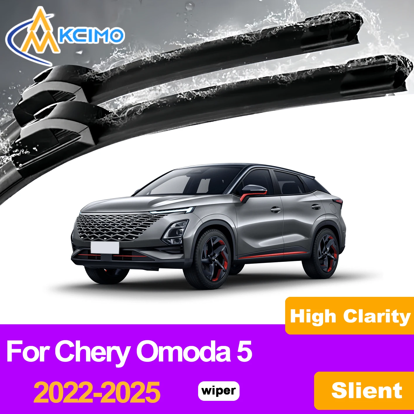 

KCIMO 2PCS Front Windshield Wiper Blades For Chery Omoda 5 2022-2025, Effortless Installation Superior Visibility Premium Rubber