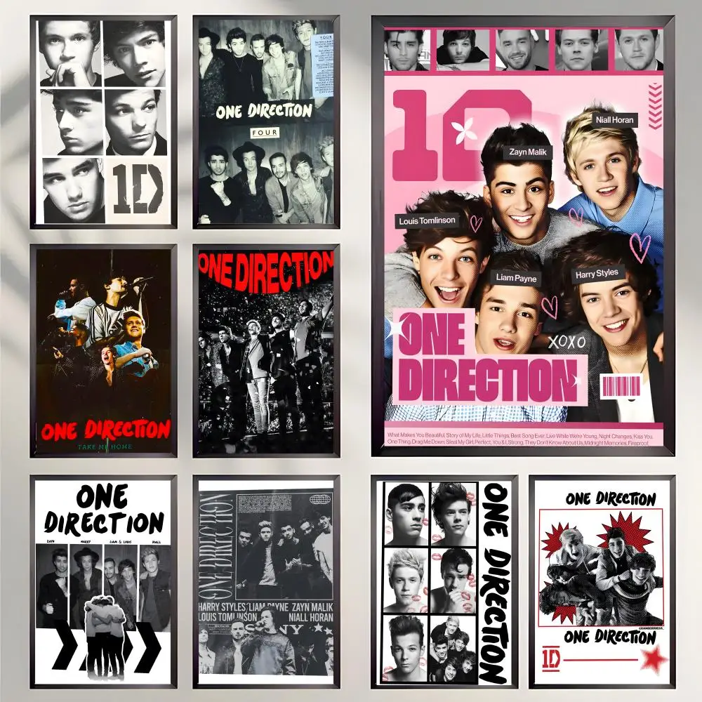 Band One Direction Poster Self-adhesive Art Waterproof Paper Sticker Coffee House Bar Room Wall Decor