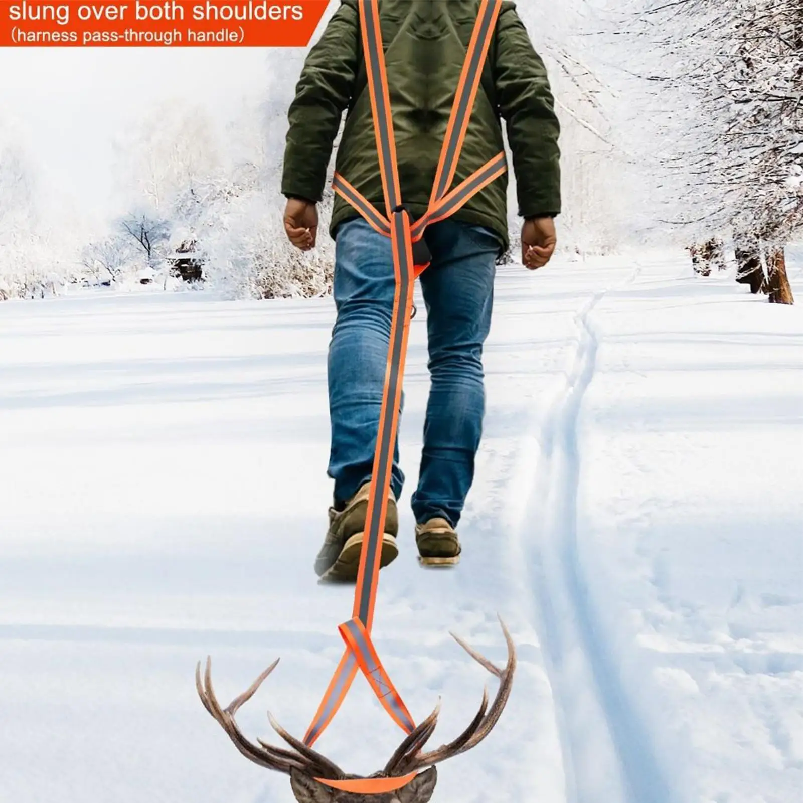 

Deer Drag Strap Reflective Harness For Elk Deer Heavy Duty Dragging Strap For Men Hunters Christmas Beach Outdoor Camping
