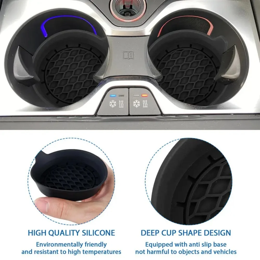 Wave-Shaped Car Silicone Water Coaster Anti-Slip Mat Odorless Matching Special New Product for Vehicle