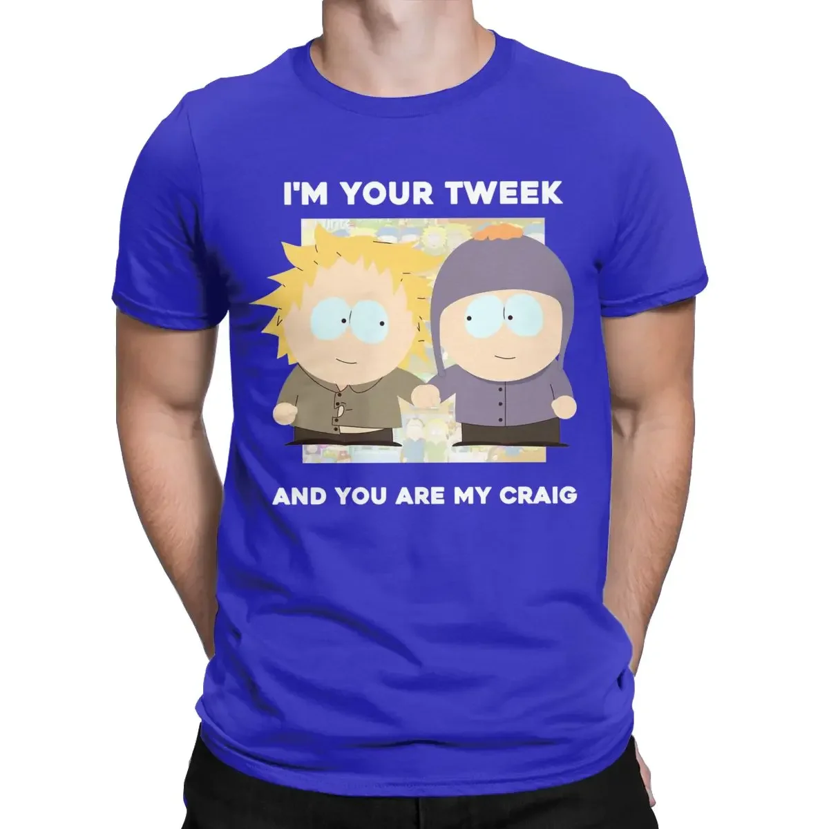 Craig and Tweek Leisure Tee Shirt Short Sleeve Round Collar T-Shirt 100% Cotton Classic Clothes Southpark Cartoon Men's  Shirts