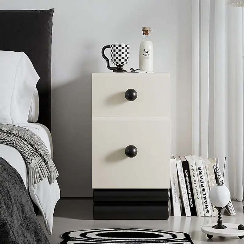 Bedside table Cream wind household bedroom bedside table simple and creative small ultra-narrow children's storage