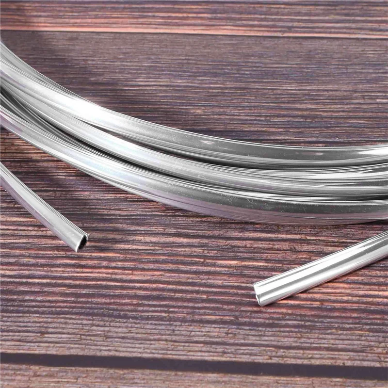 

ABRW-5Pcs 20FT Chrome Moulding Trim Strip Car Door Edge Scratch Guard Protector Cover Silver