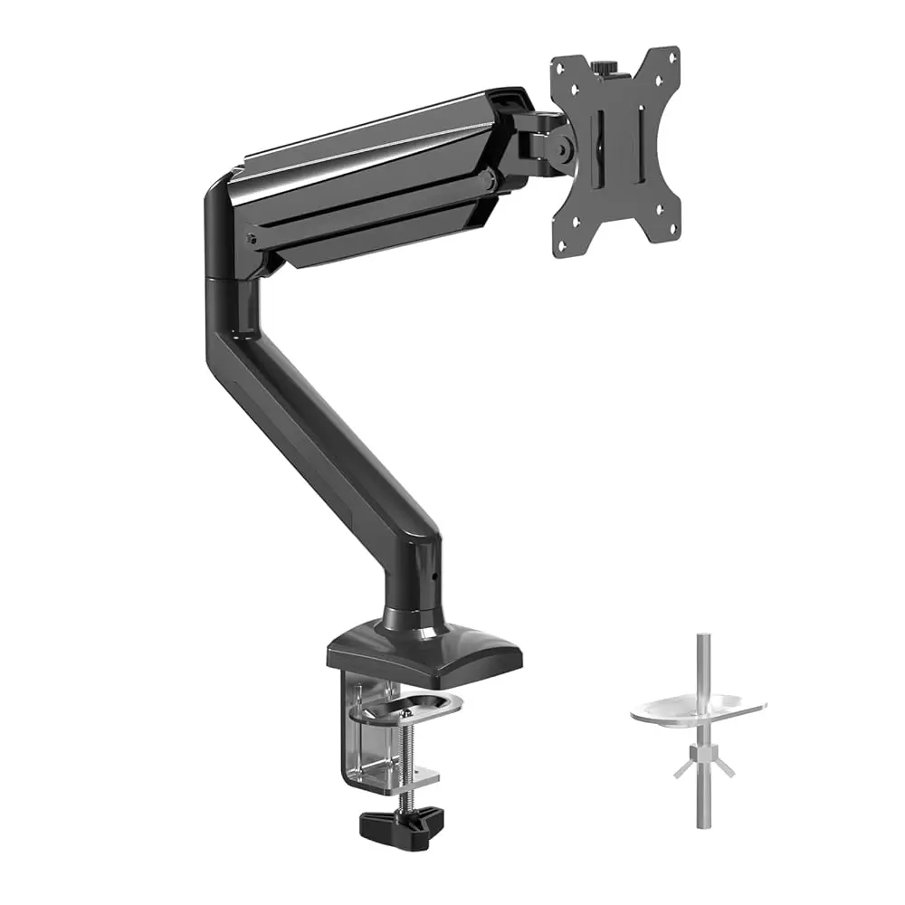 Single Monitor Arm Mount for 13-32 inch, Adjustable Gas Spring Monitor Arm Desk Mount Stand for 4.4-19.8lbs, with VESA Mount